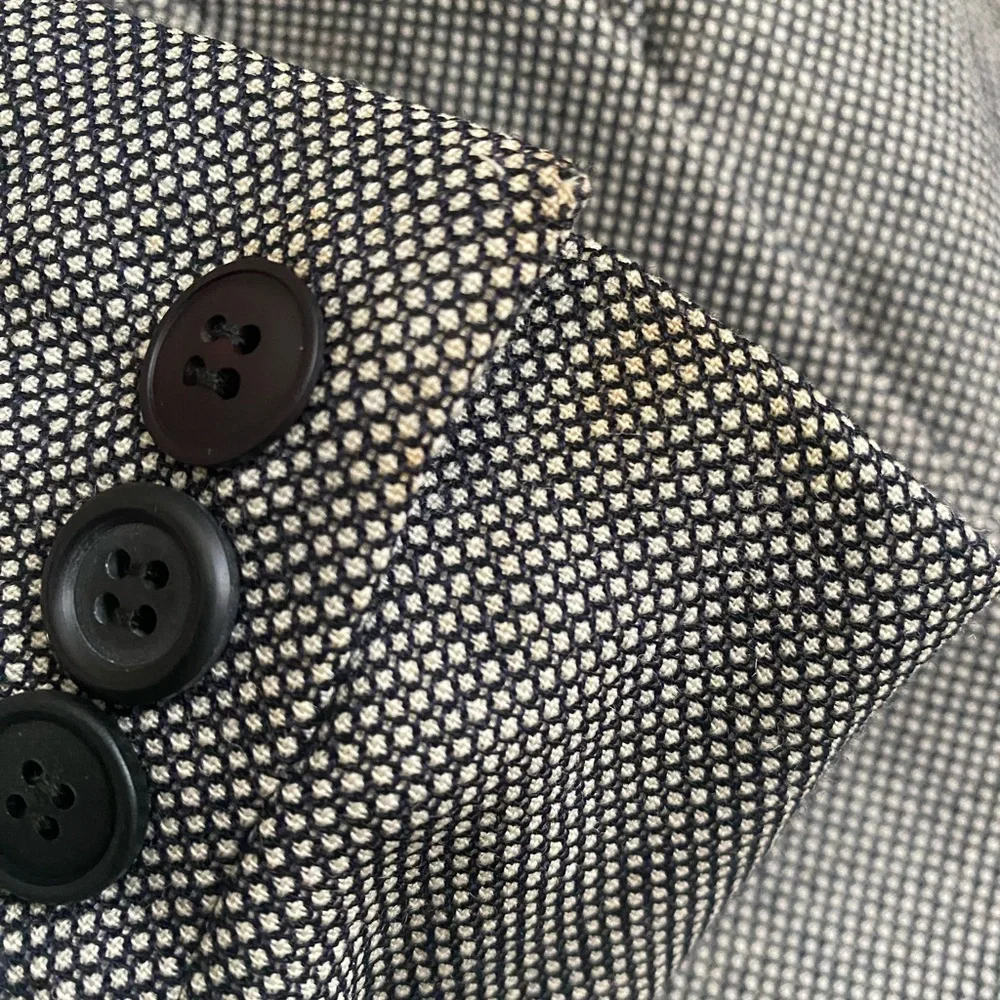 J. Crew 100% Wool Black and Grey Dot Blazer Size 6